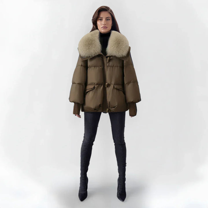 Lorance™| Manteau Luxe à Col en Fourrure