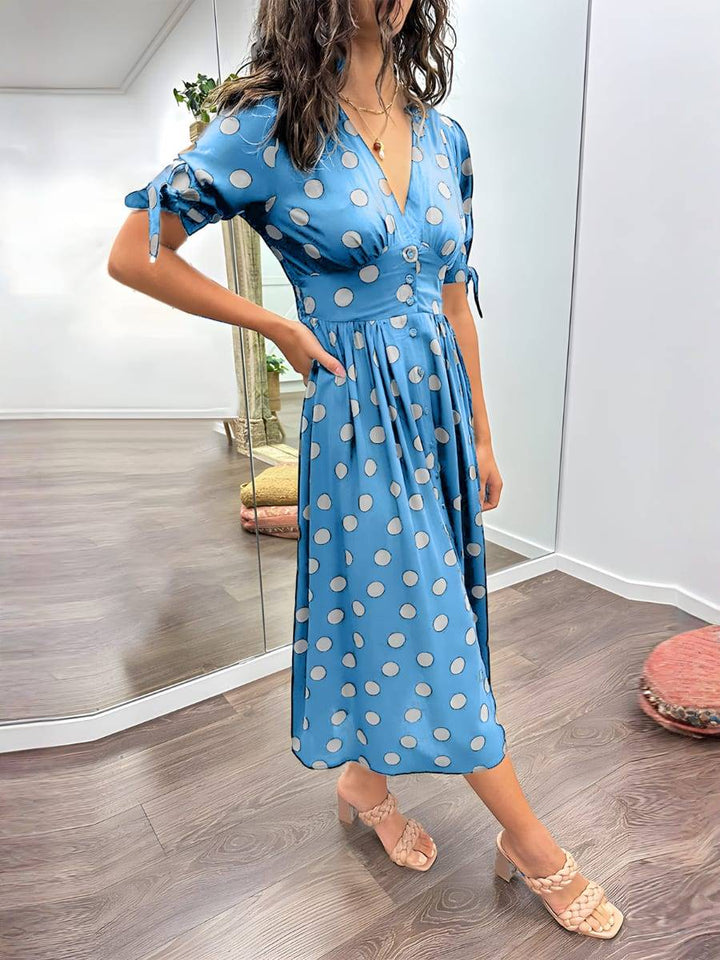 NORIA | Robe Élégante à Pois – Intemporelle, Féminine et Pleine de Charme