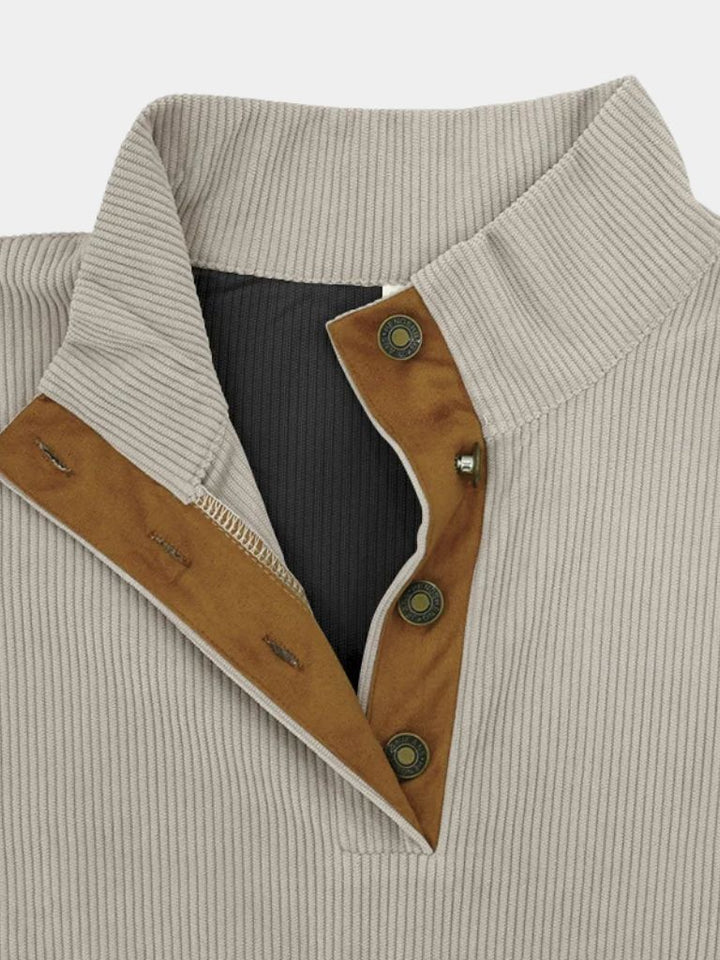 DUMONT LYON | PULLOVER EN CORDUROY À COL HAUT POUR HOMME