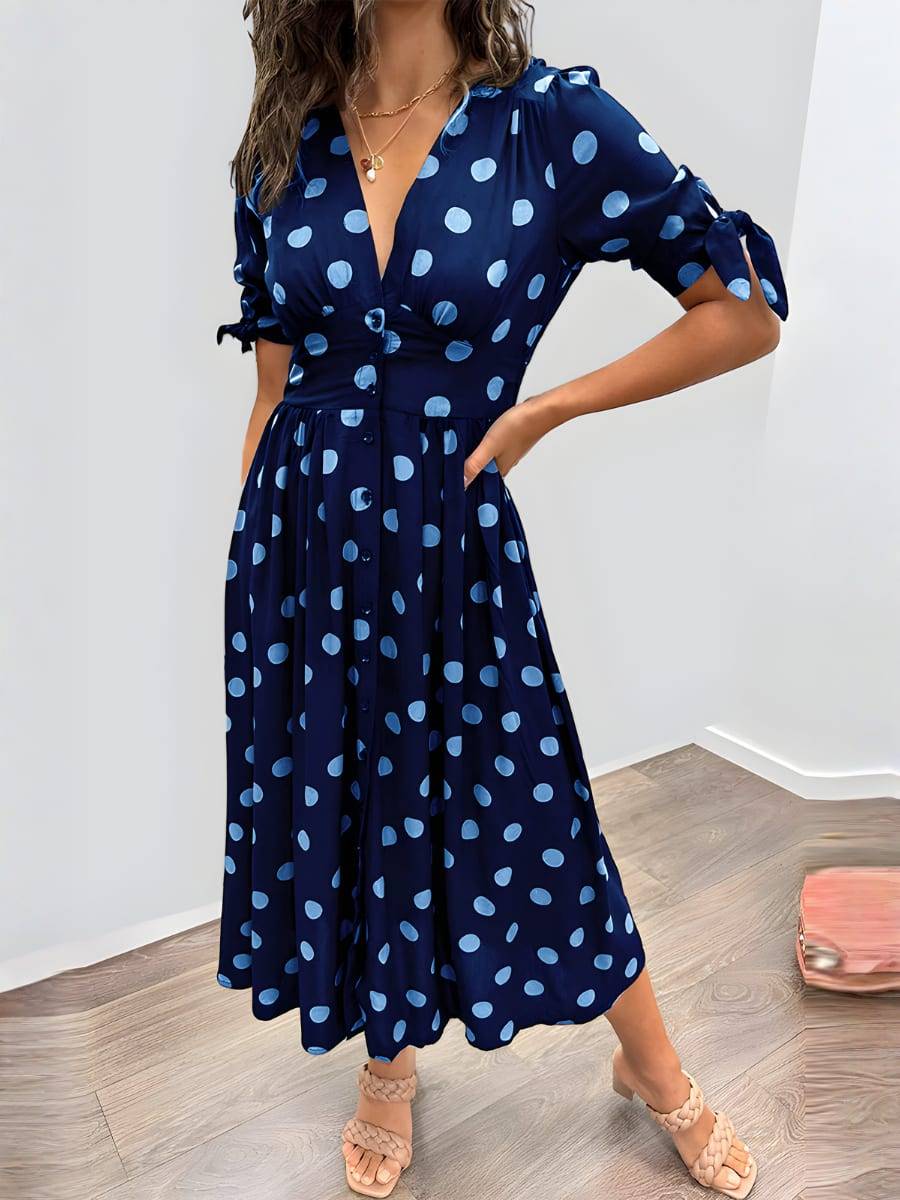NORIA | Robe Élégante à Pois – Intemporelle, Féminine et Pleine de Charme