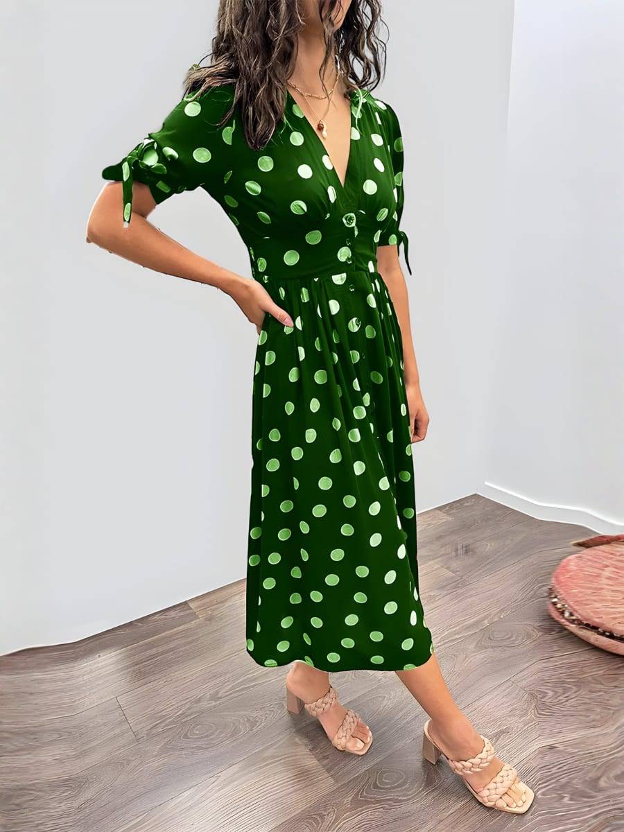 NORIA | Robe Élégante à Pois – Intemporelle, Féminine et Pleine de Charme