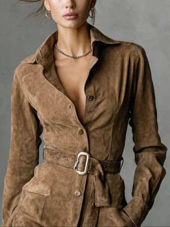 NALEA | Robe portfeuille en faux suédé