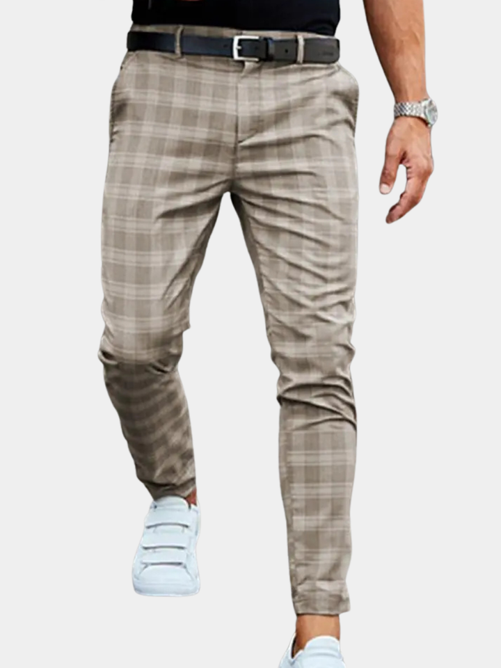 Pantalon Décontracté À Carreaux Pour Homme