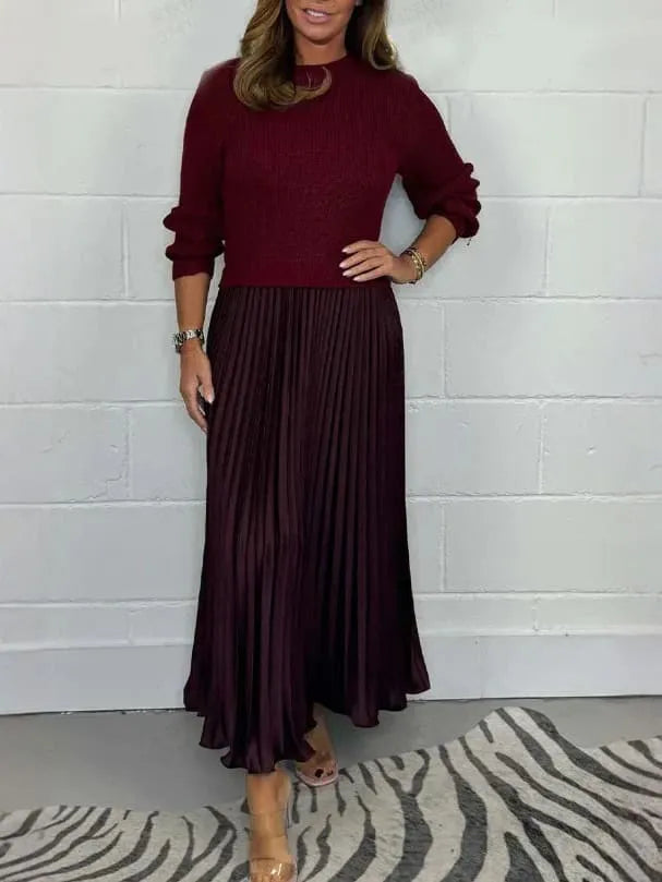 ELEGANCE PLISSEE | Robe Femme à Col